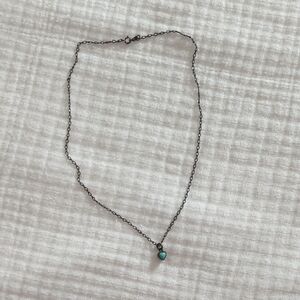 Elegant Silver Necklace with Turquoise Pendant